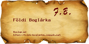 Földi Boglárka névjegykártya